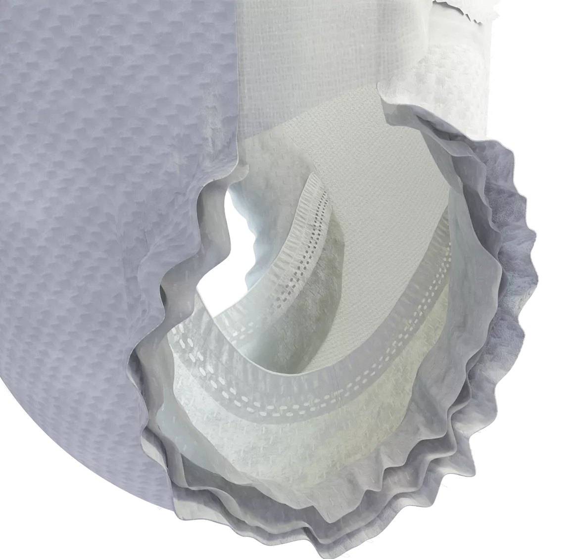 Close-up of Peachies’ double leg cuffs and soft inner surface